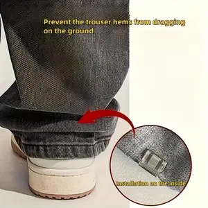 8/16pcs Pants Hem Clips, Seamless Adjustable Button Closure, Ideal for Shortening Pants and Preventing Dragging, Fashionable and Practical