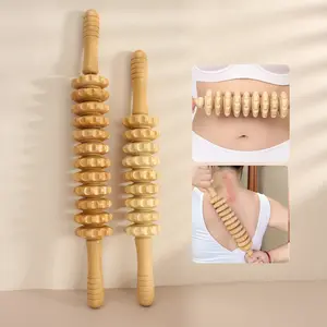 Wooden Massage Roller Gear Design, Full Body Acupuncture Relief Tool, Body Care, Suitable for Legs Arms Back, Universal Massager Stick, Muscle Roller Stick, Large Small Sizes Available