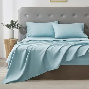 4PC Queen Sheet Set – Soft, Cooling king size Bed Sheets & Deep Pocket Fitted, Wrinkle-Free Sheets with Pillowcases,  Breathable Hotel Luxury Bedding