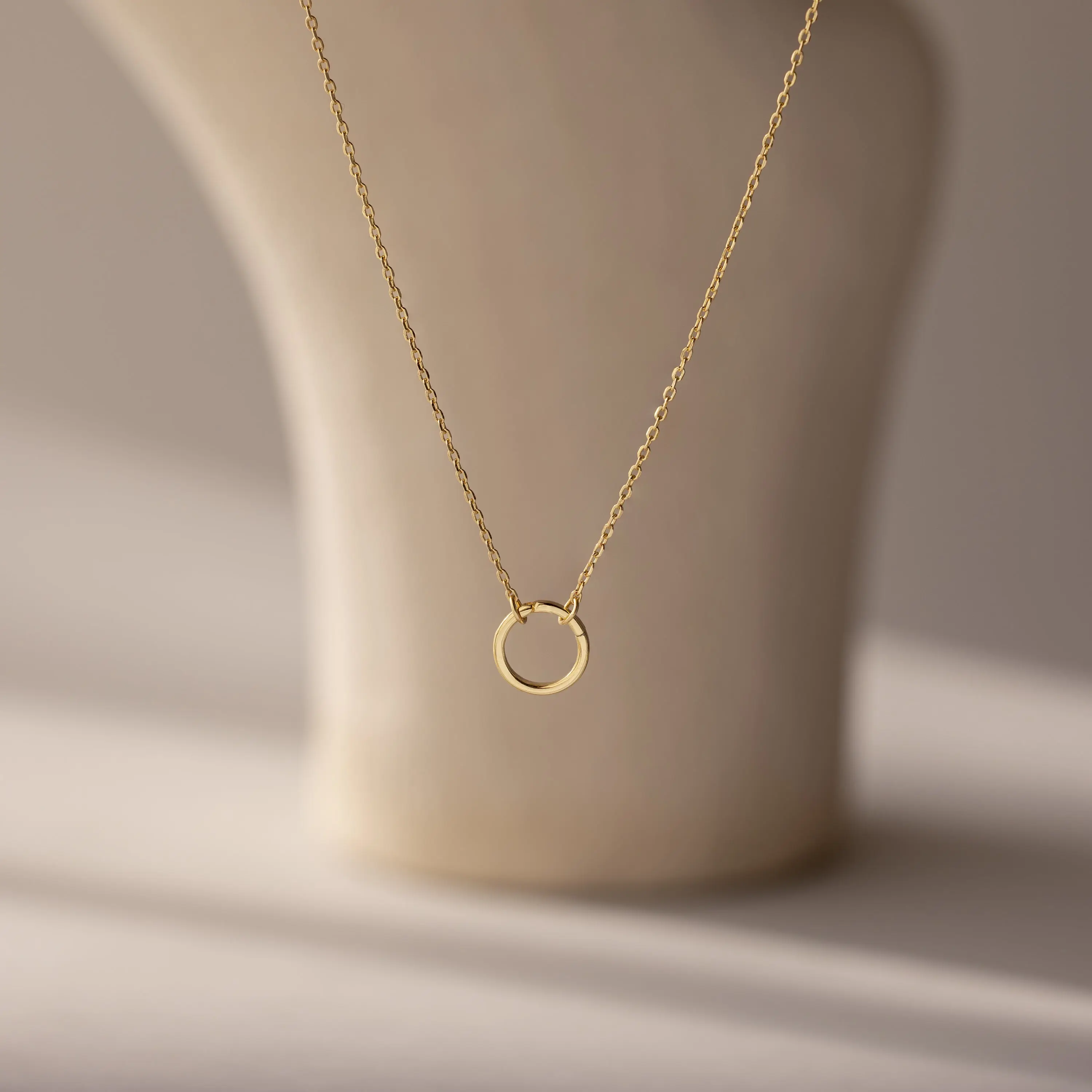 Large Rolo Clasp Necklace by Caitlyn Minimalist - Hinged Circle Clasp Charm Holder Necklace - Minimalist Jewelry for Women - Gift for Her