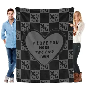 Throw Blanket Valentine's Day I Love You More The End I Win Soft Blanket Cozy Sofa Bed Blankets Warm Lightweight Cover for Couch Living Room Bedroom Office 30x40 Inch