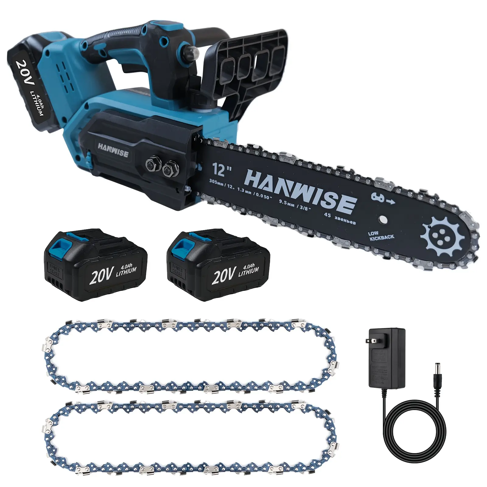 Heavy-Duty 12" Brushless Chainsaw 1900W 4500RPM | Auto-Lube & Dual 4.0Ah Battery Kit for Men's DIY Logging & Landscaping