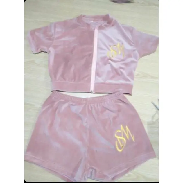 Velour short set
