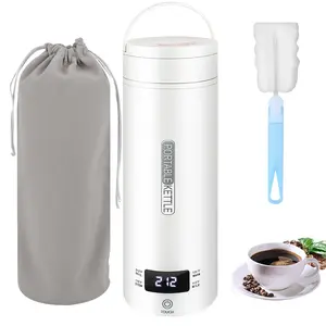 Portable Electric Kettle Travel Electric Kettle Plug-in Version, Mini Tea Coffee Kettle Water Heater with 4 Temperature Controls, Rapid Boil Fast Heating Kettle for Travel Home Kitchen Office Daily Use