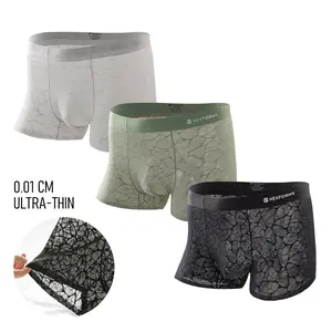 NEXFORMX Men's Premium Lace Mesh Boxer Trunks 3 Pack Lightweight Scented Underwear with Essential Oil for Stylish Cooling Comfort