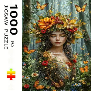 1000 Piece Girl Theme Puzzle, Large Adult Family Interactive Toy, DIY Home Decor Brain Challenge, Holiday Scene, Perfect Gift