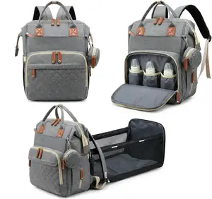 Diaper Bag with Changing Station, Waterproof 3 in 1 Baby Diaper Backpack with Foldable Changing Pad, Large Travel Back Pack for Baby Girl Boy