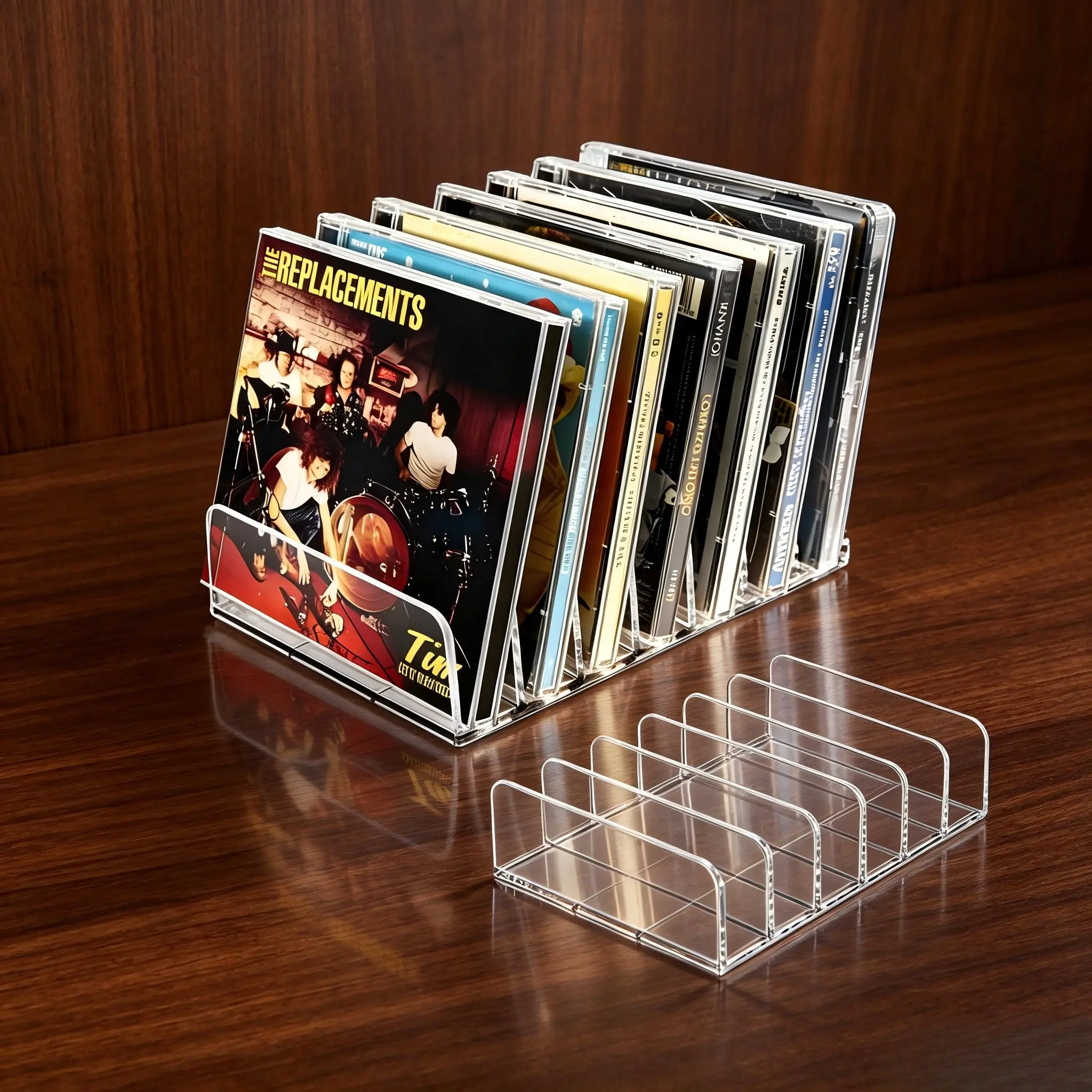 Premium Acrylic Cabinet-Rack CD Organiser with Easy Assembly Method - Free Gift Option of Comfort Cotton Socks for Daily Life Convenience Care, Cd Rack