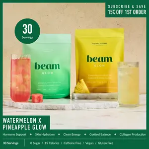 Beam Glow Superblend Duo-Trio Pack - 30 or 45 Servings for Women’s Hormone Balance, Skin, Hair, Nail Support (10 Calories, 0 Sugar, Fitness Support) | DealsForYouDays