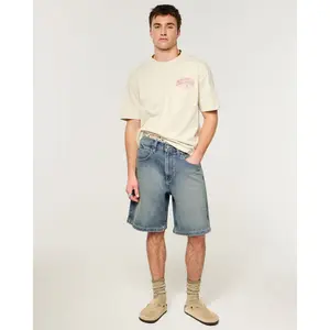 Hollister Medium Wash Baggy Jean Shorts