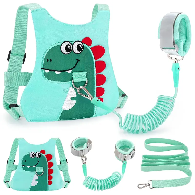 Mother Day Gift Toddler Leash-Baby Walking Safety Harness and Child Anti Lost Wrist Link for Girls/Boys Travel (Green)