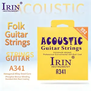 Irin A341 Folk Guitar Strings, 11-52 Ultra-Fine Hex Alloy Core, Phosphor Bronze Wound, Rust-Resistant, Durable, Ideal for Home Practice & Live Performances
