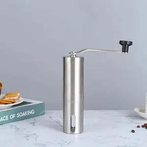 Stainless Home Portable Manual Coffee Grinder Hand Coffee Mill with Ceramic Burrs Adjustable Settings Portable Hand Crank Tools