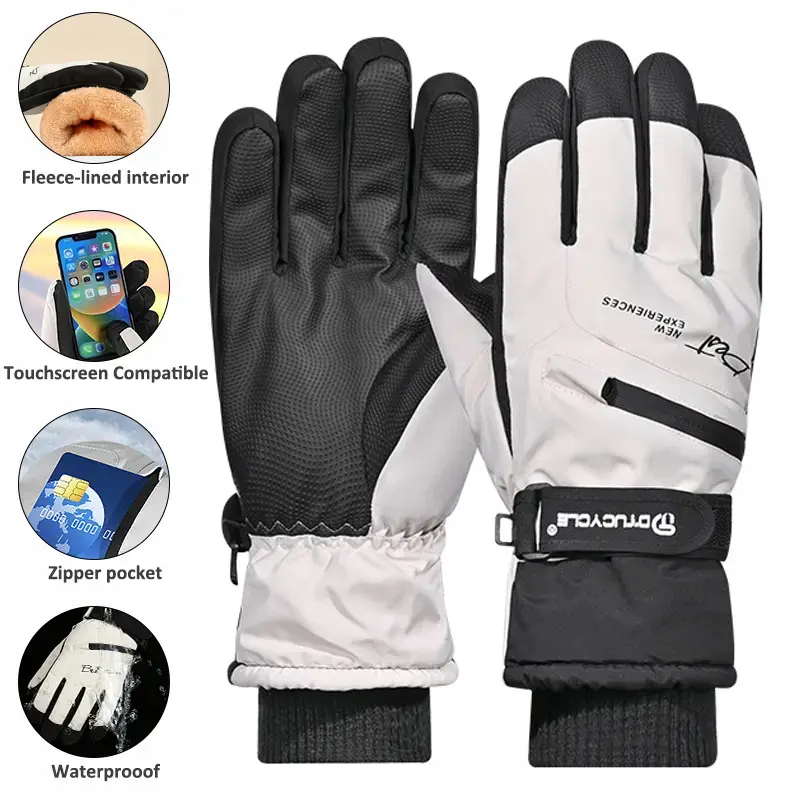 Outdoor Full-Finger Windproof Winter Gloves with Touchscreen Tips & Zipper Pocket, Multi-Purpose for Running, Cycling & Hiking, Multi Purpose Glove, Outdoor Sports Gloves