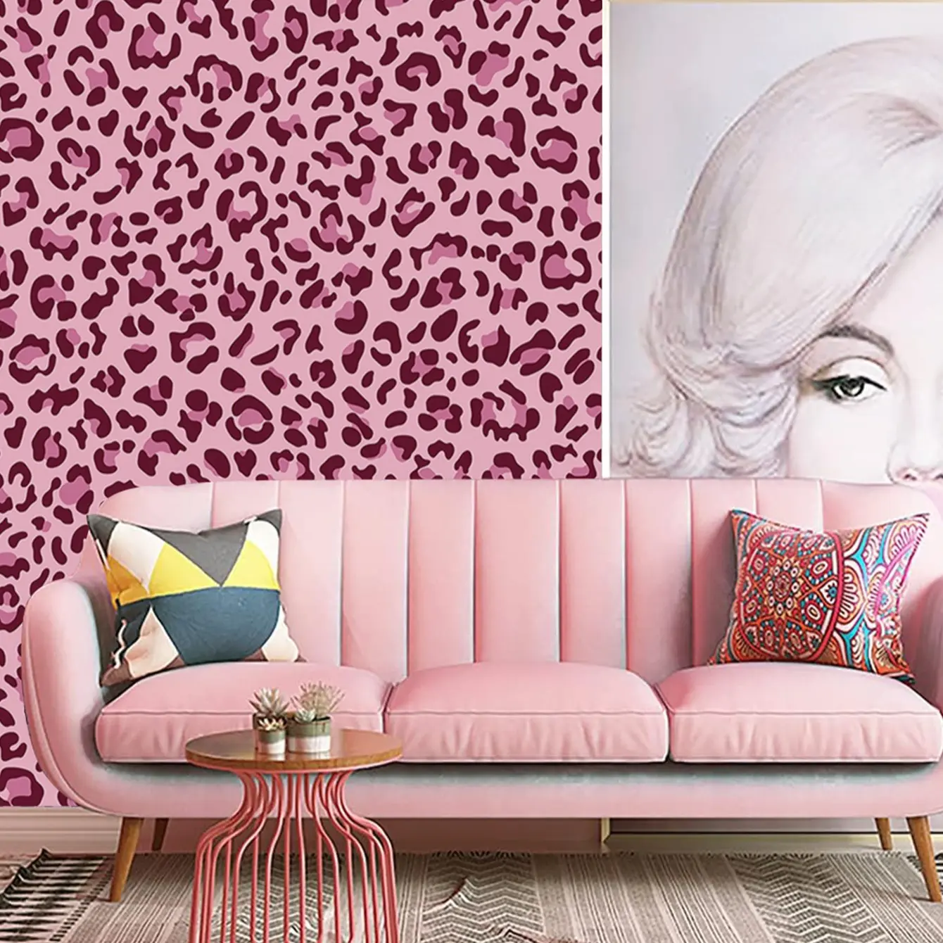 Leopard Print Peel & Stick Wallpaper Roll, Waterproof Removable Self Adhesive Textured Wall Paper, Suitable for Bedroom Bathroom Living Room, Peel And Stick Wallpaper