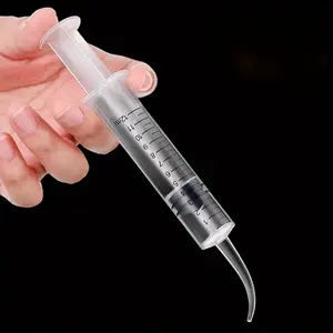 10pcs Outlet Bent Mouth Syringe Silicone Rubber Syringe, Elbow Syringe Bird Feeding Breast Feeding Medicine Feeder 12ml Plastic Syringe Needleless