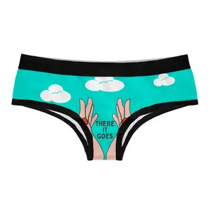 There Goes My Last Flying F*ck Womens Panties Funny Butterfly Sarcastic Novelty Underwear for Ladies Funny Underwear for Women Graphic Womenswear Funny Sarcastic  Women's Novelty Panties Blue