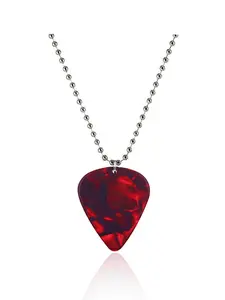 Guitar Pick Design Pendant Necklace, Fashionable Jewelry for Women & Men, Trendy All-match & Exquisite Jewelry for Birthday Gift, Statement Necklace
