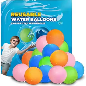 P-TBT018  Reusable Magnetic Water Balloons - Kids Summer Outdoor Toys, Fast-Filling, Self-Sealing Water Bombs for Outdoor Games, Summer Party Pack with Storage Bag (16 Pack)