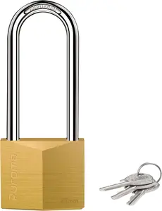 1 Pack Keyed Padlock Waterproof Solid Brass Lock, 2.6 Inch Padlock with keys for Sheds, Storage Unit School Gym Locker, Fence, Toolbox, Hasp Storage