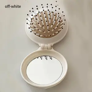 Mini Portable Ladies Comb with Mirror - Lightweight Bi-Fold Travel Comb for Outdoor Use Grooming Comb