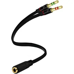 Heaphone Splitter For  3.5mm Female to 2 ual 3.5mm Male Heaphone Mic Auio Y Splitter  Smartphone Heaset to PC Aapter
