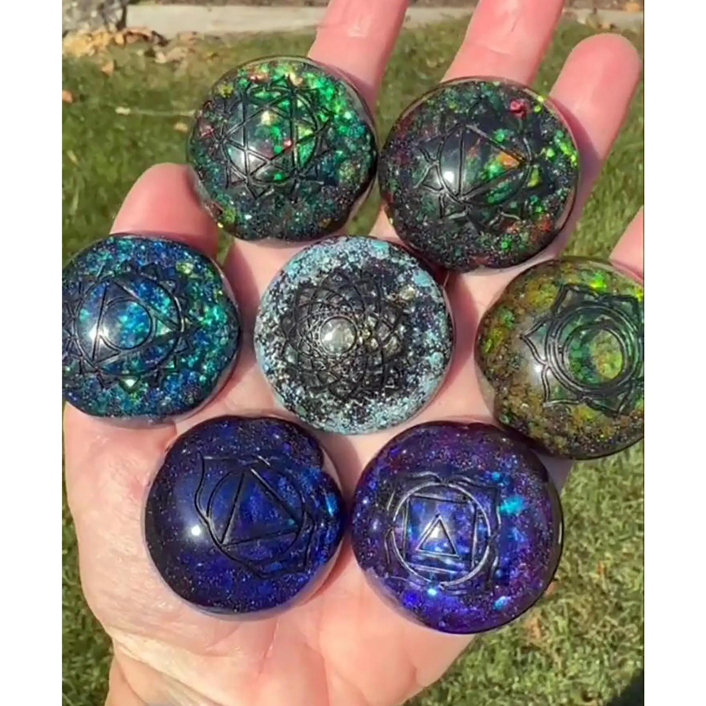 Rainbow Chakra Magnets, set of 7