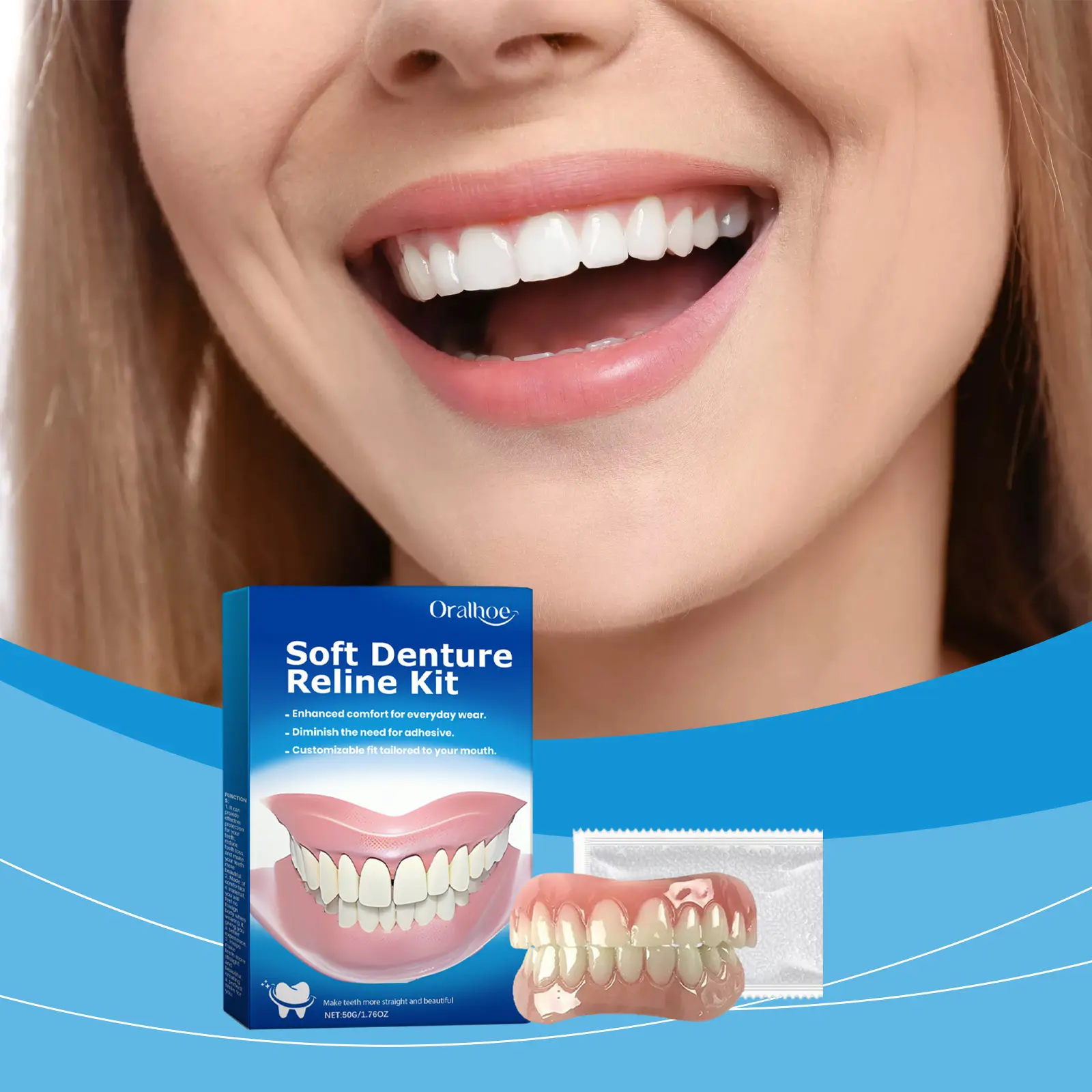 2 Boxes, Buy 1 Get 1 Free, Promotion,Oralhoe Cosmetic Denture Braces Cosmetic Dental Cosmetic Kit.