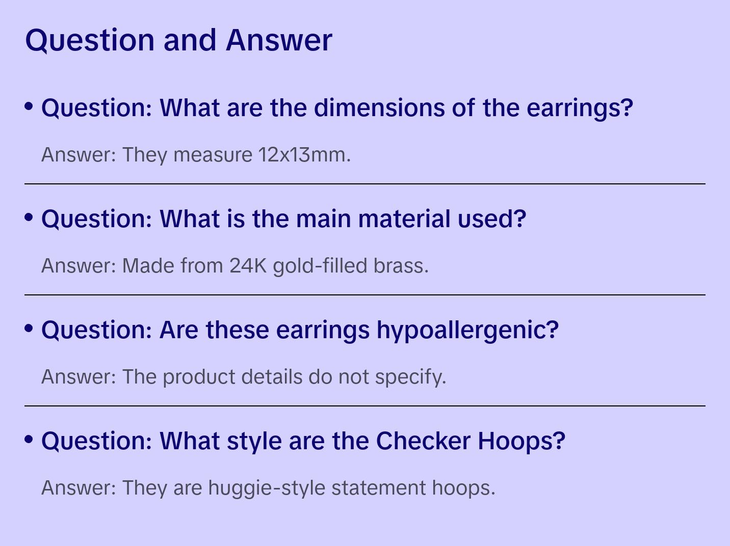 Checker Hoops Earrings