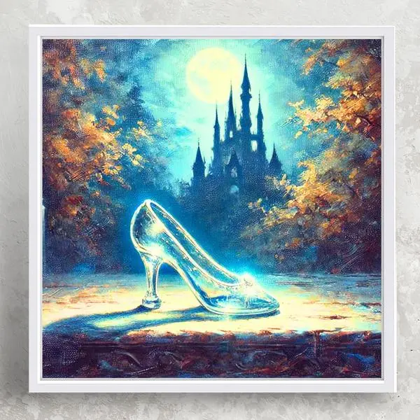 Cinderella Princess Slipper Vintage Oil Paint Art Poster - Elegant Wall Decor For Home Nursery