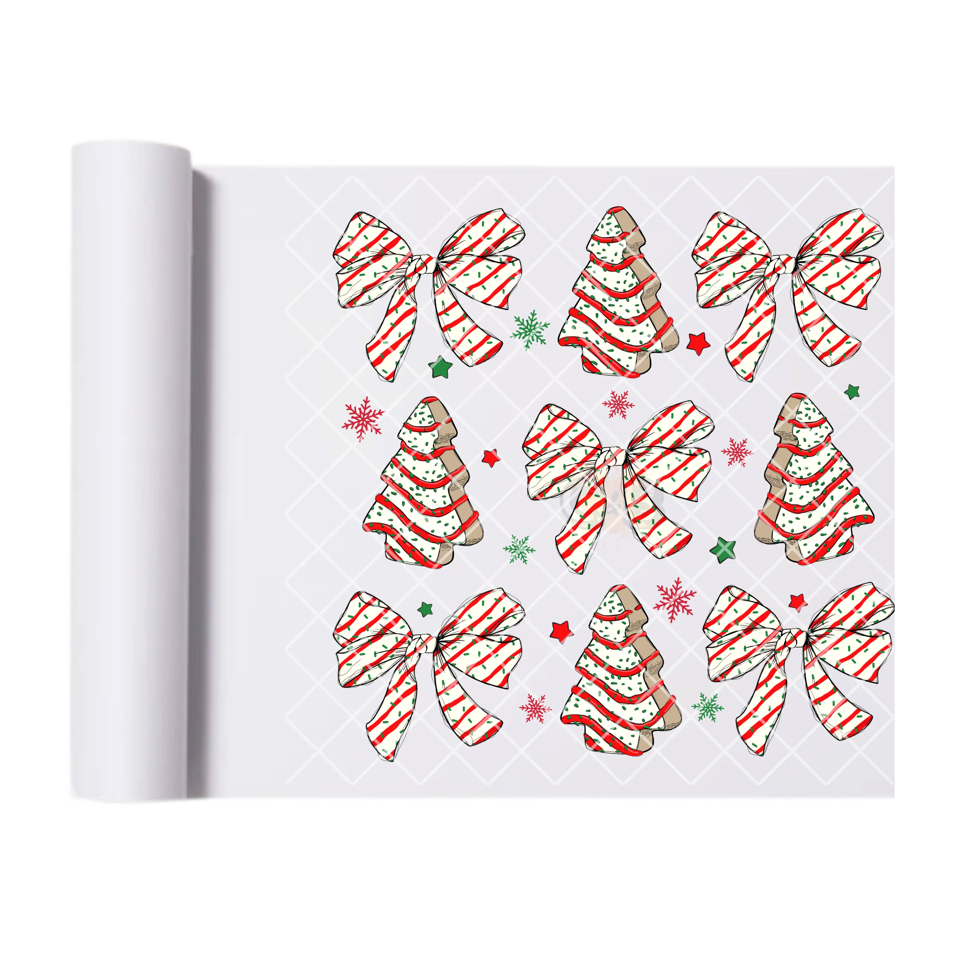 Christmas Cakes And Cake Bows DTF Transfer