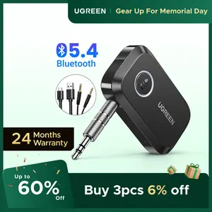 UGREEN 5.4 Aux Bluetooth Adapter for Car, Wireless FM Transmitter, 3.5mm aux Audio Receiver for Home Stereo/Wired Speaker, 15H Battery Life Car Accessories, Bluetoothtransmitter, Automotive,tiktokshopmemorialday