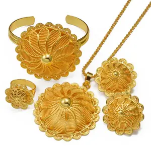2025 NEW Ethiopian Jewelry Sets Necklace Earrings Bracelets Ring African Bridal Set Habesha Eritrea Wedding Sudan #383306