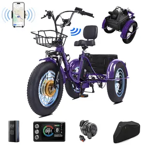 CroSight 2.0 Folding Electric Tricycle for Adults, Peak 1700W 48V, 20x4 Fat Tires, Step-Through, 20Ah Removable Battery, UL 2849, EBike