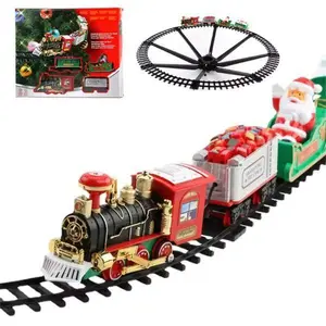 Christmas Electric Train for your Christmas Tree Decoration Train Track Frame Railway Car with Sound&Light Rail Car Christmas Gifts