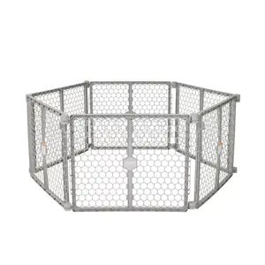 Top Paw 2-in-1 Plastic Gate & Pet Pen - 6 Panel, Customizable Dog Playpen & Dog Gate