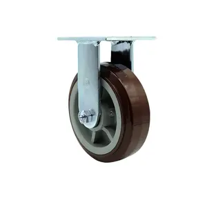 212 MAIN Plate Mount Rigid Top Mount Castor, 6 in. Polyurethane Wheel, 900 lbs Capacity per Caster, McMaster Carr 20115T25 Replacement (Model SCC-30R620-PPUR), Top Mount Castors
