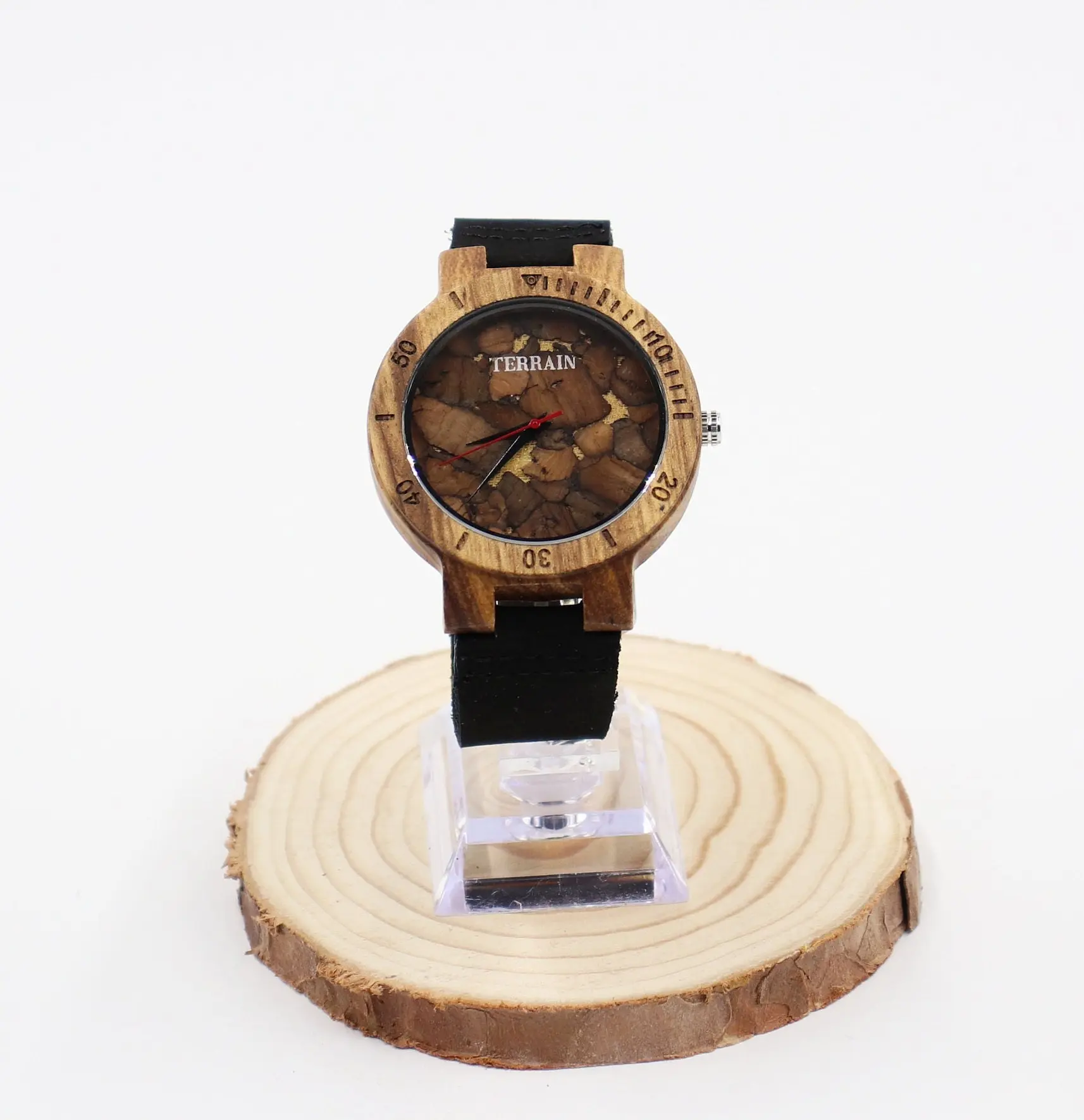 Wood Watch Wood Collage  - Free Engraving by Terrain Outdoor Gear - Unisex Casual Wooden Watch Custom Engrave Personalize Camping, Outdoor
