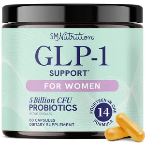 SMNutrition GLP Support for Women 5 Billion CFU Probiotics Berberine Cinnamon 60 Capsules Non-GMO for Healthy Digestive Health & Metabolic Balance