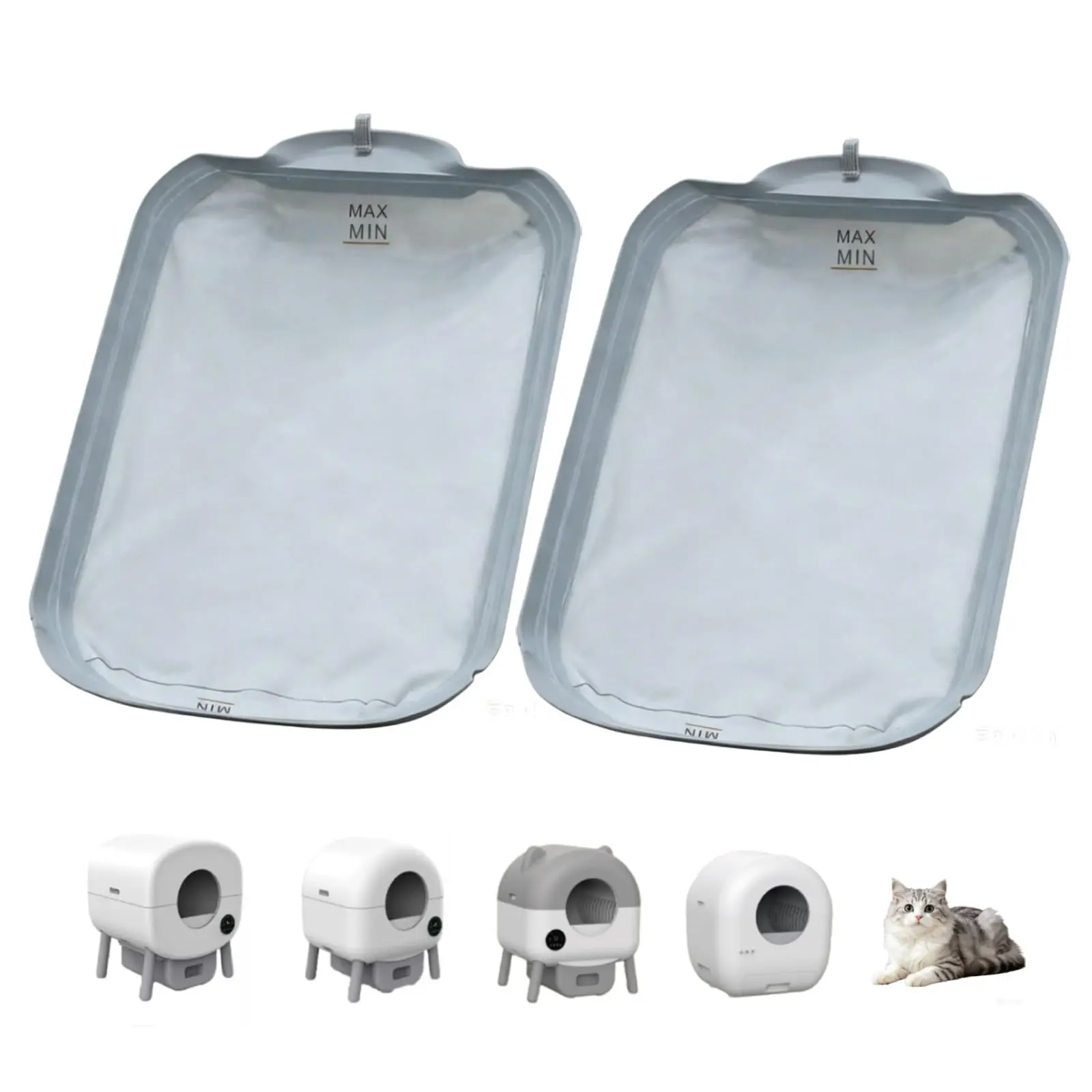 95L Automatic Cat Litter Box Waterproof Pad – 2 Pack, Soft Removable Fabric Liner, Non-Slip & Washable