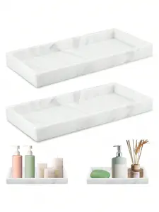 Marble Rectangular Decorative Trays, Vanity Bathroom Storage Trays, Bathtub And Kitchen Sink Organizer