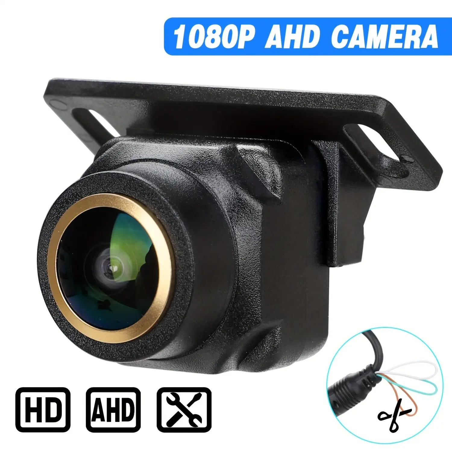 Fisheye Car Backup Camera - Front & Rear View Reverse Camera with Night Vision, Parking Guide Lines, Wide Angle for SUV, RV, and Pickup Truck, Vehicle Safety System, Car Accessory