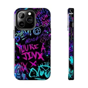 Arcane Jinx iPhone Case Jinx Graffiti Case Jinx  Fan, Neon Colour phone cases, phone case trendy, Tough and slim Phone Case, Arcane Phone Case for iPhone 16 15 14 Pro Max 13 12 11  8 Xs SE, LOL Lover Cover JF70