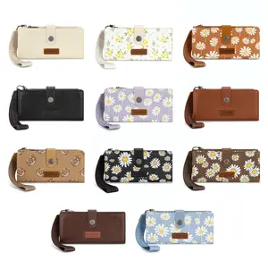 Wrangler Womens Wristlet Phone Wallets, Card Cases & Money Organizers Large Bifold Credit Card Wallet Ladies Female Minimalist Clutch Travel Wallets with ID Window