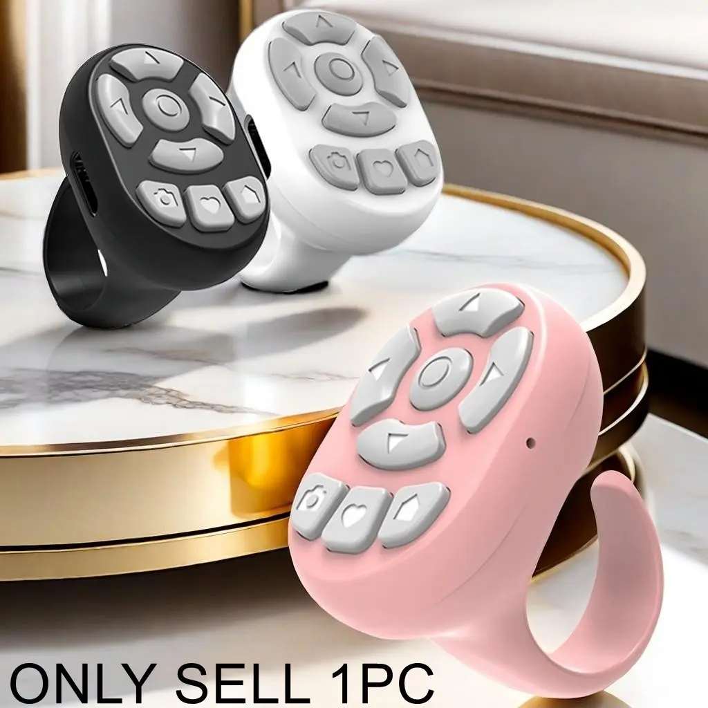 TikTok Scroll Ring - Bluetooth Remote for TikTok Clips & Tunes, iPhone Compatible Fingertip Wireless Bluetooth Controller, Perfect for iPad, iOS and Android, with Live Camera Shutter, Photography Tool, Photoshoot Accessories