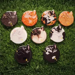 Cute Cat Phone Grip Set, Kawaii Kitty Griptok Phone Stand, Acrylic Phone Holder Accessory for Phone & Kindle