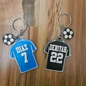 Soccer Futbol Jersey Custom Keychain Bag Tag 3D Printed Gift for Soccer Fans Gift for Kids Athlete Soccer Sports Team Gift Keychain Bag Tag
