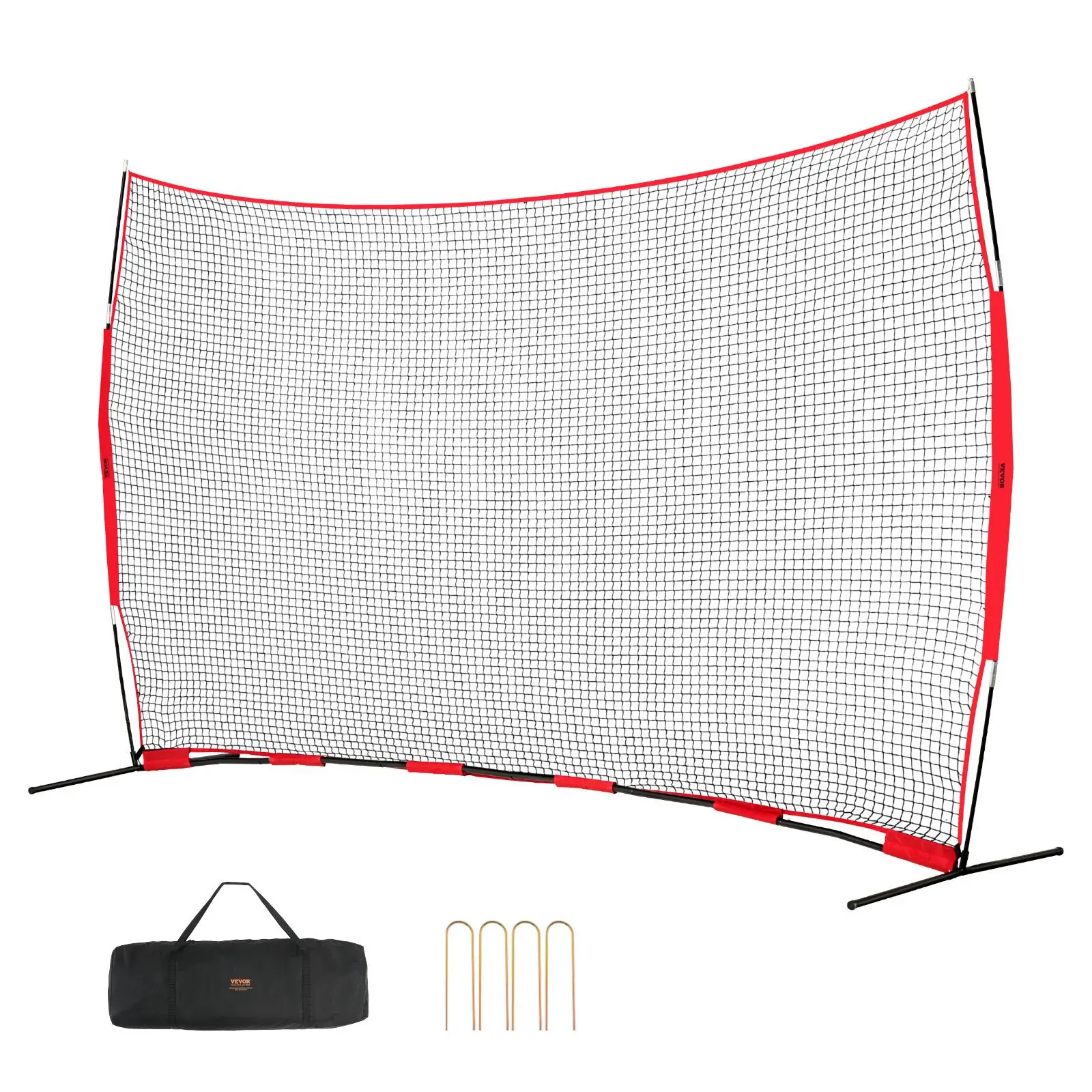 【Backtoschool】VEVOR 16x10ft Compact Sportsball Barricade Backstop Net with Fiberglass Rods & Carry Bag, Portable Baseball Equipment, Protection Screen for Backyard Baseball Softball Training, Baseballequipment