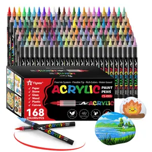 Acrylic Paint Markers, Soft Brush Tip Acrylic Paint Pens, Quick-Drying Waterproof Ink, for Rock Painting Plastic Wood Canvas Glass Ceramic Metal DIY Painting Supplies Art Crafts Supplies Christmas Gift
