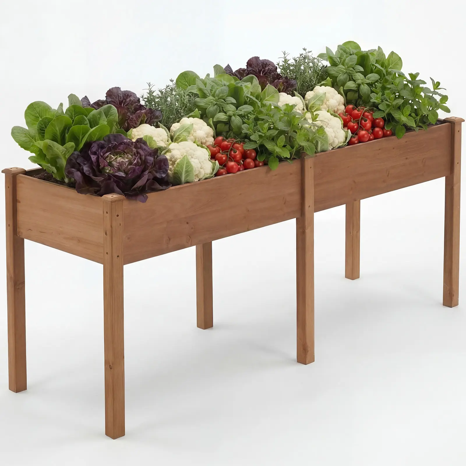 Raised Garden Bed, Elevated Wood Planter Box Stand for Backyard, Patio, Balcony